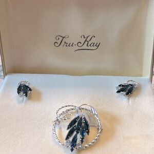 Tru-Kay Silver and Blue Jewelry Set